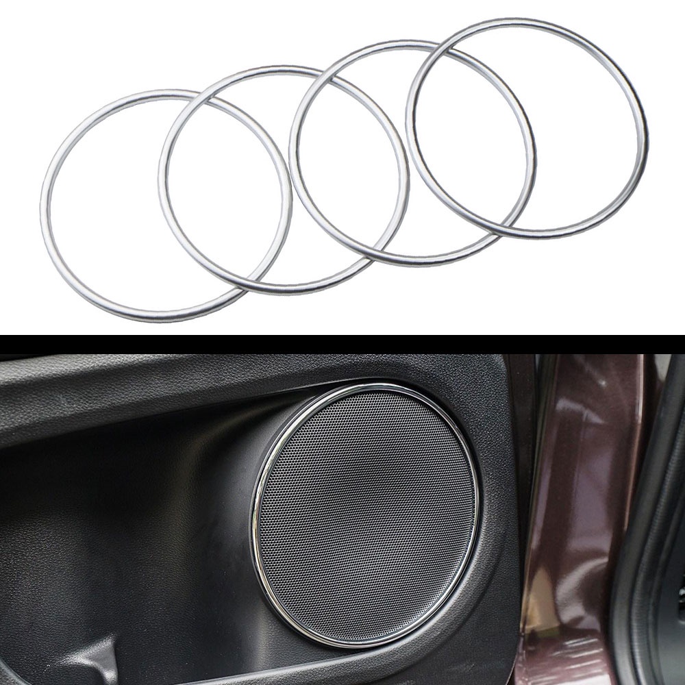 4 Pcs Ring Trim Speaker Pintu Mobil Honda HR-V HRV Vezel 2016-2020 Bahan Chrome