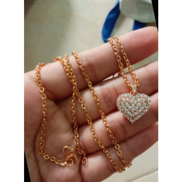 cod kalung wanita Nori love nr asli mirif mas tidak mudah luntur