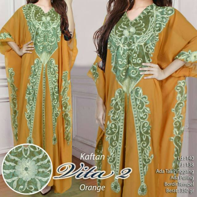 Vita Kaftan kerancang bordir jahit