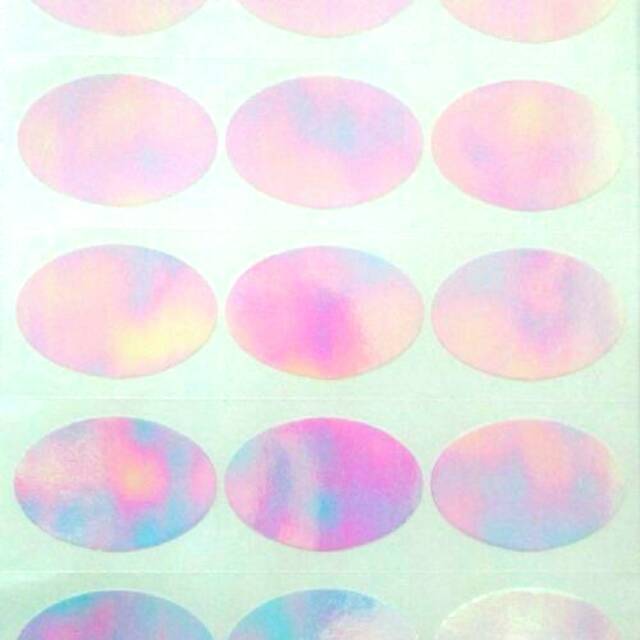 

Label nama anti air stiker waterproof Polos Rainbow Oval