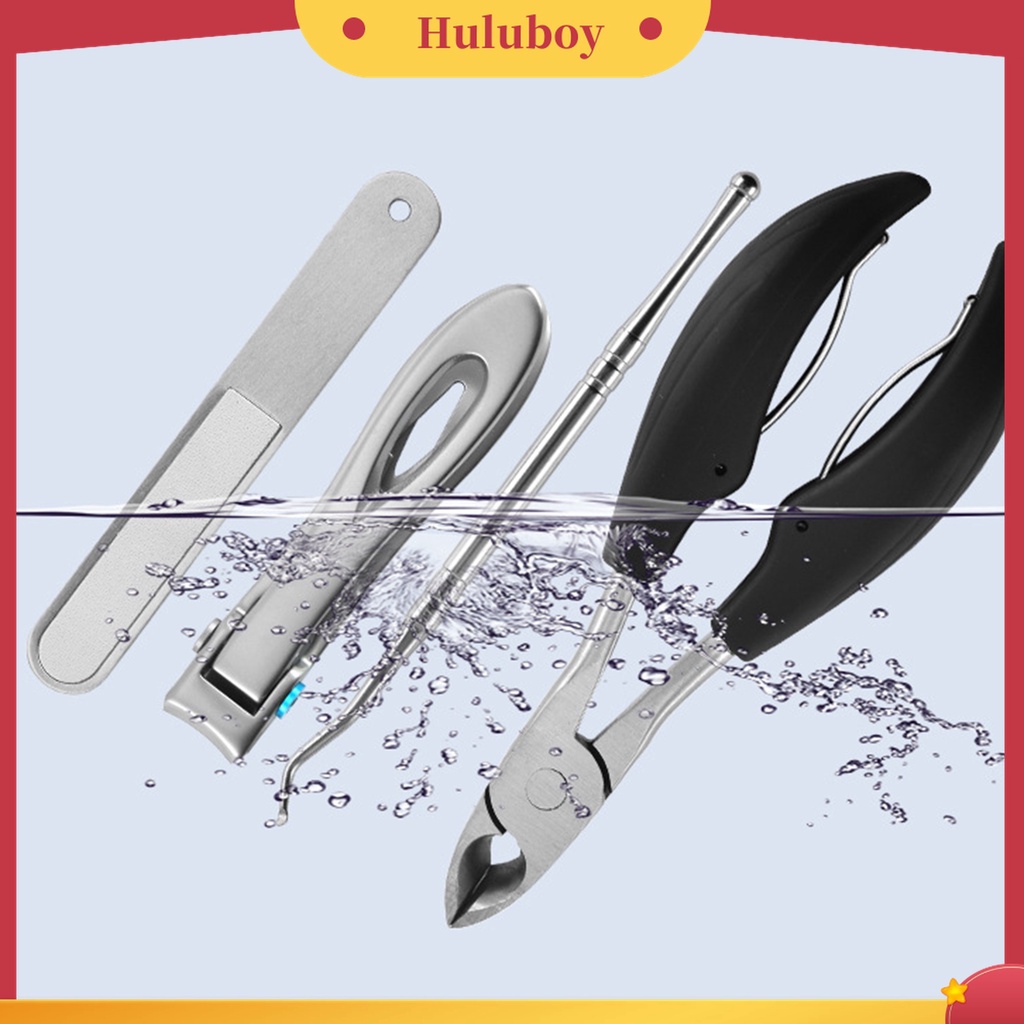 Huluboy Huluboy♡ 4pcs / Set Alat Pemotong Kuku Kaki Bahan Stainless Steel Untuk Manicure