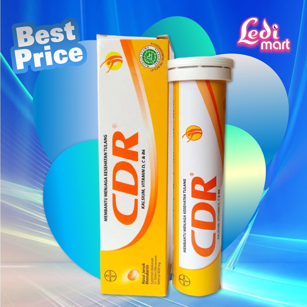 ORIGINAL CDR Suplemen Kalsium Rasa Jeruk 10 Tablet ATAU 15 Tablet / Effervescent / LEDI MART