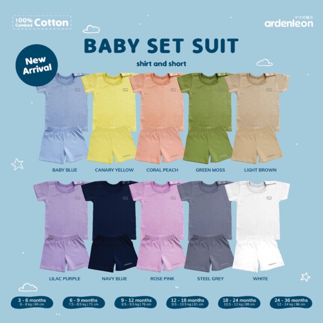 Arden &amp; Leon Baby Set Suit / Baju Setelan Oblong Pendek