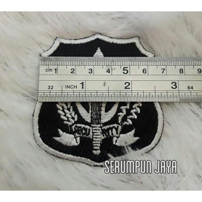 EMBLEM SECURITY LOGO PUTIH - EMBLEM SECURITY BORDIR