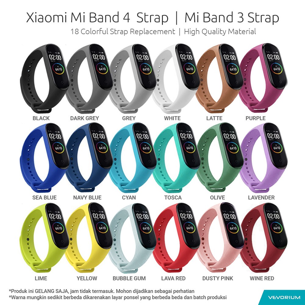 Xiaomi Mi Band 4 Mi Band 3 Strap Replacement Gelang Pengganti Silicon Miband 3 Miband 4 Tali