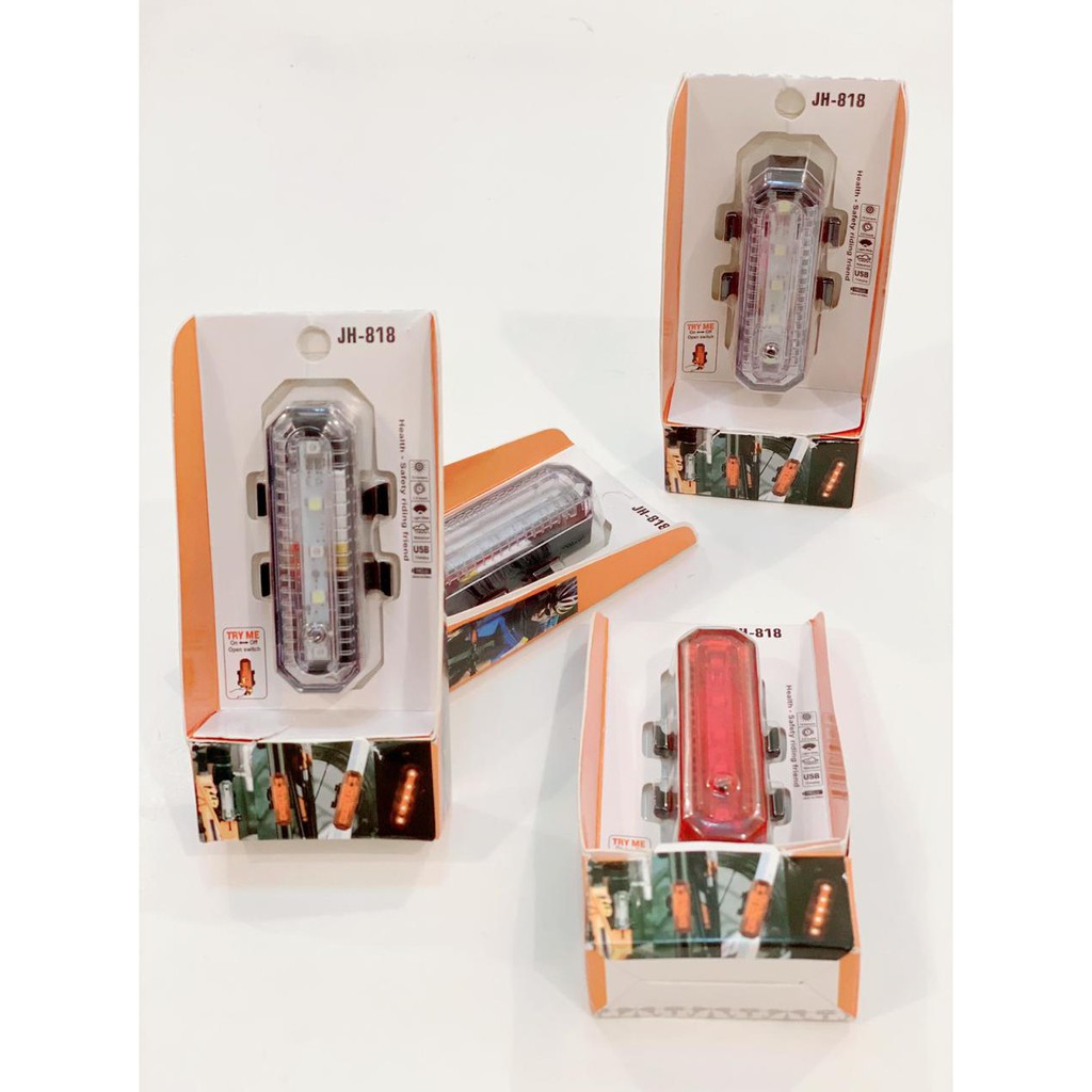 LAMPU BELAKANG SEPEDA LED WATERPROOF AND RECHARGEABLE 818