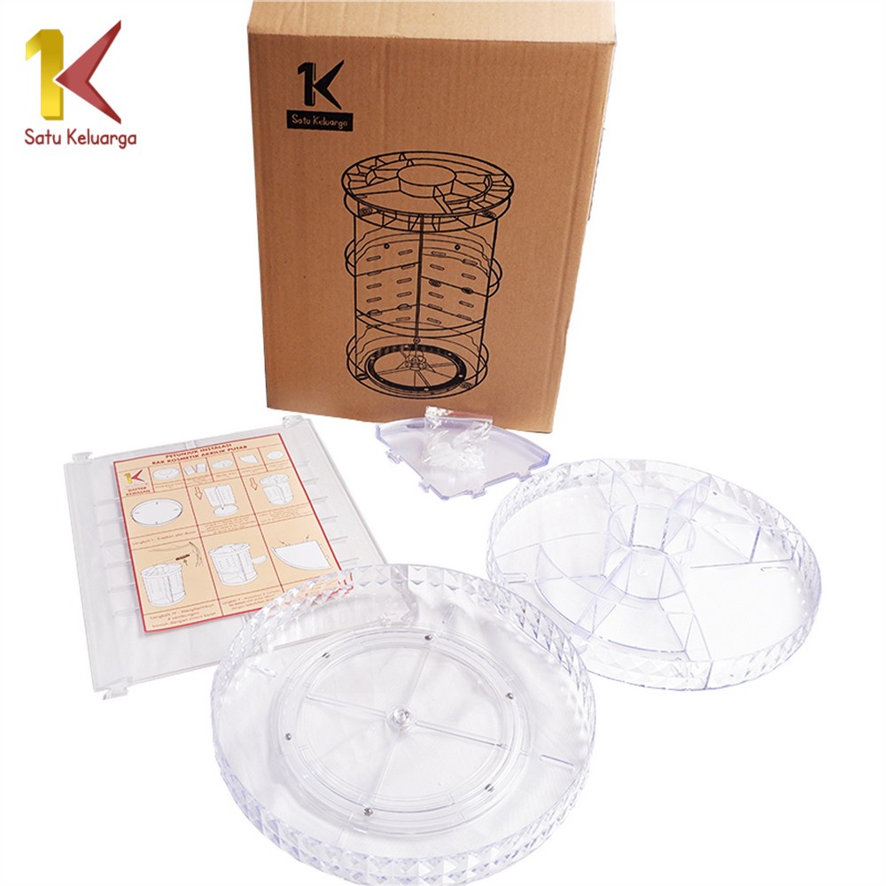 Satu Keluarga Rak Kosmetik Acrylic K5 Tempat Make Up Organizer Rak Akrilik Putar 360 Derajat Diamond