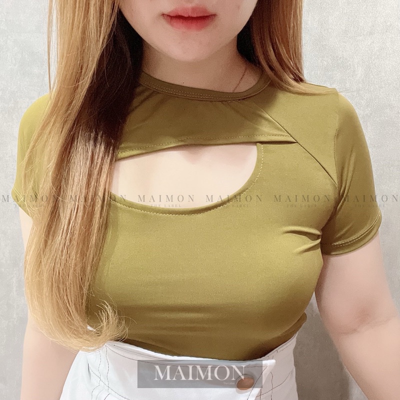 Jersey Cut Out T Shirt | Atasan Wanita Korean Fashion | Maimon Grosir