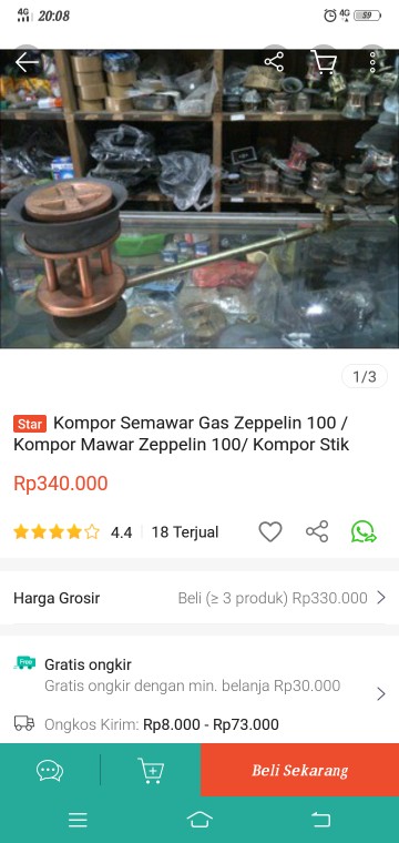Kompor Semawar Gas Zeppelin 100 / Kompor Mawar Zeppelin 100/ Kompor Stik Zeppelin 100 / Kompor Jos