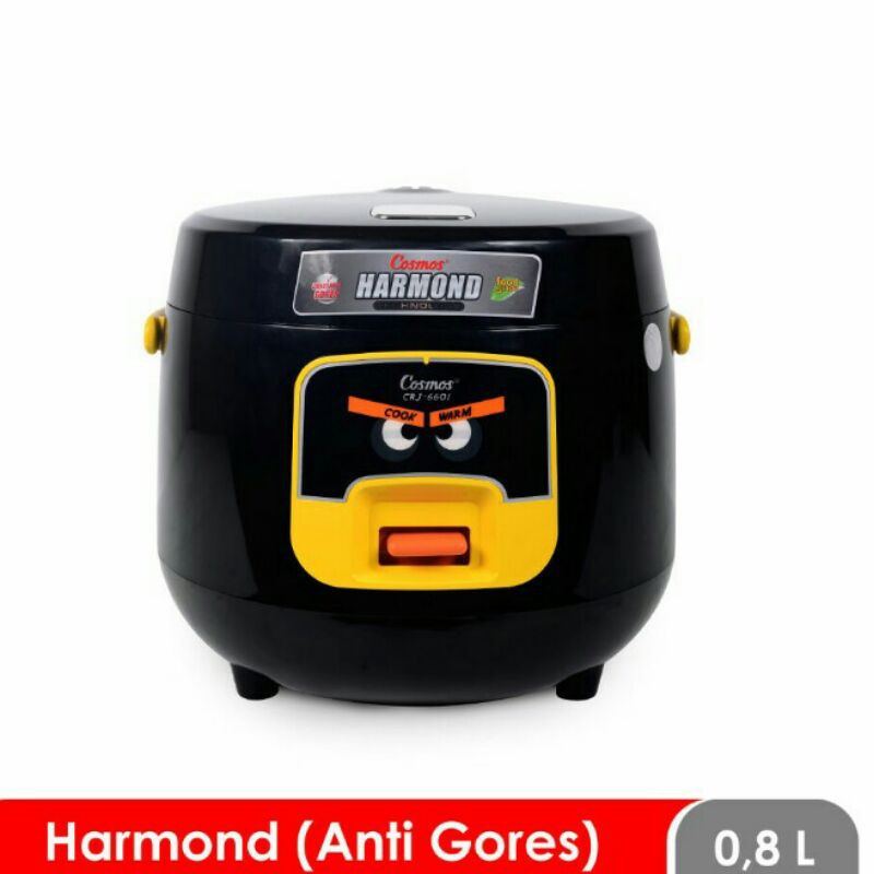 Cosmos Harmond CRJ 6601 Hitam Rice Cooker Mini 0.8L Magicom Kecil 0.8 Liter CRJ6601 Mejicom Garansi