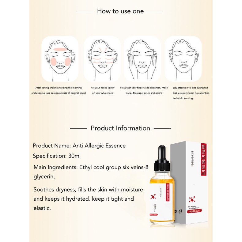 Face Serum Skincare 100% Simu Facial Serum  Halus hexapeptide anti-penuaan anti-kerut mengangkat firming whitening pelembab anti-jerawat esensi bercahaya Essence