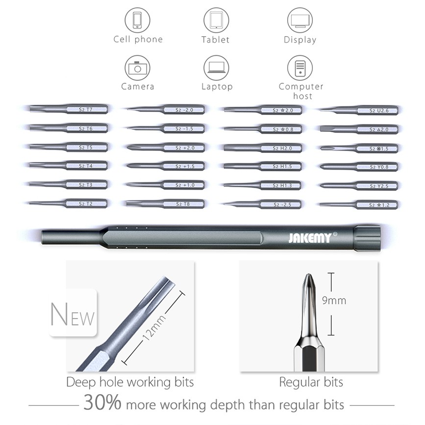 Jakemy 24 in 1 Obeng Set Premium Repair Tools Kit Smartphone - JM-8168 Original