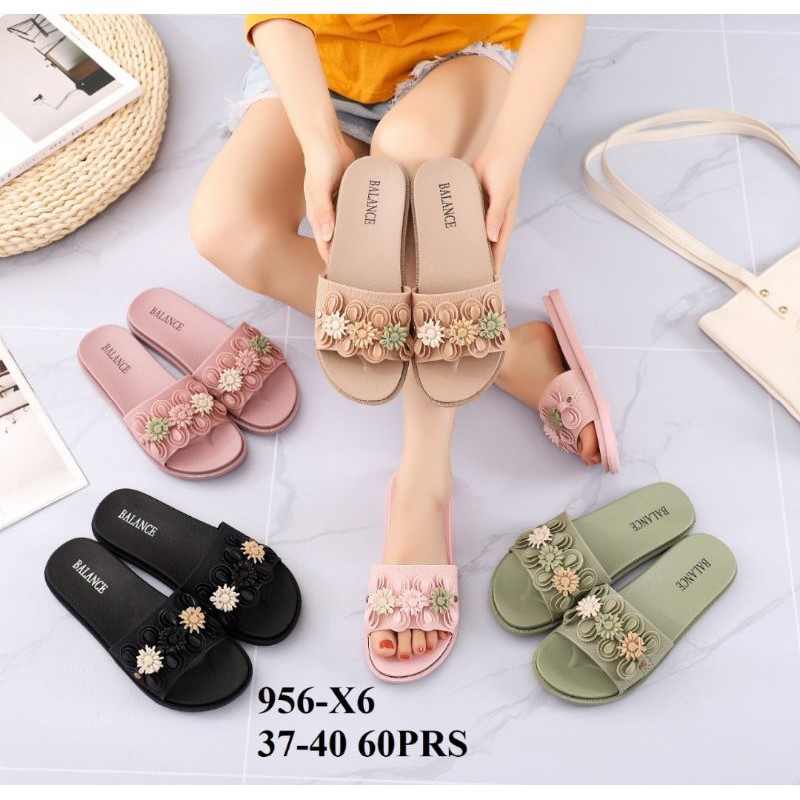 Home-DAHLIA Sandal Selop/Kokop Bunga Import BLC 956-X6