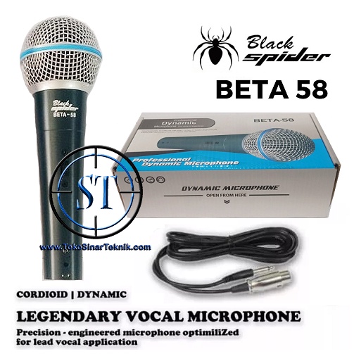 Dynamic Microphone BETA 58 Kabel Mic Profesional Dinamic BETA-58 Vocal Karaoke