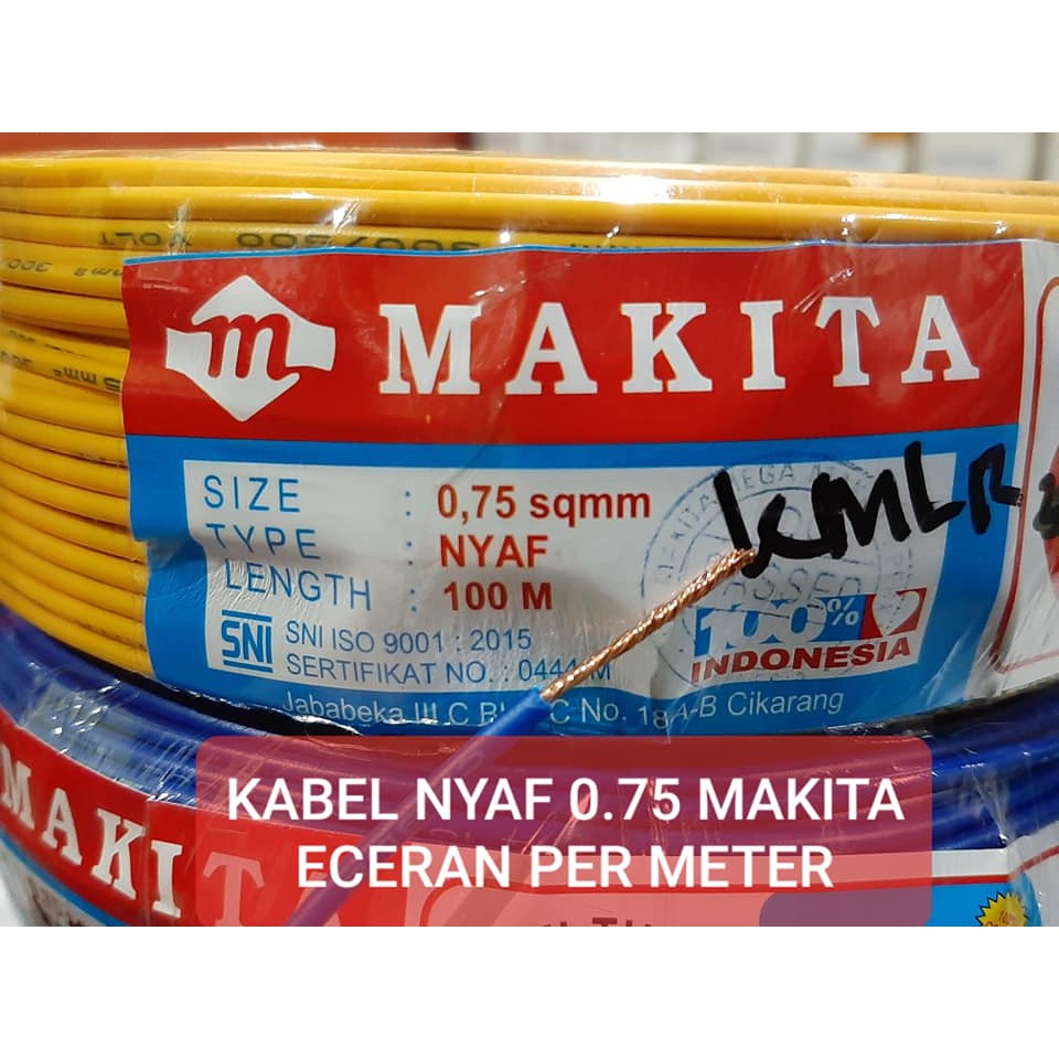 KABEL SERABUT NYAF 0.75 MAKITA ECERAN 1 METER