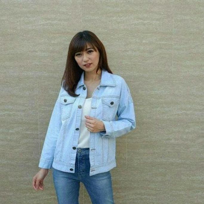 jaket jeans bershka wanita oversize high quality