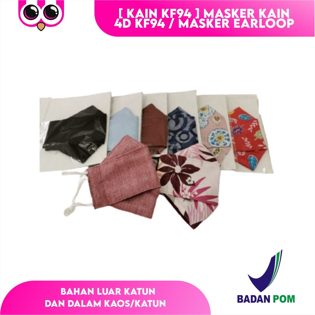 [ Kain Kf94 ] Masker Kain 4d Kf94 / Masker Earloop