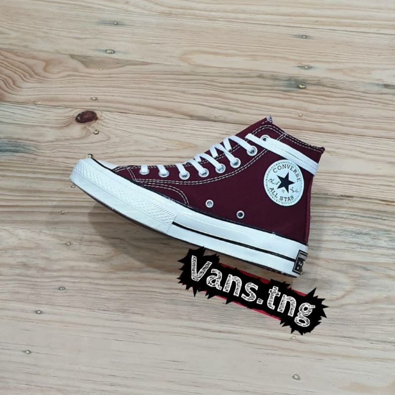 Sepatu Converse 70s HI Maroon Burgundy / Converse 70s Hight Maroon / Converse 70s Merah Marun Premium Terlaris