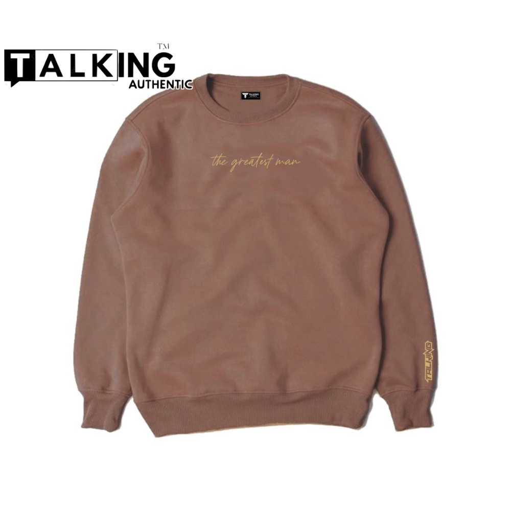 Sweater Pria Sweater Wanita Sweater Crewneck Mocca Motif THE GREATES MAN Switer Crewneck Pria Wanita TERMURAH Original DISTRO TALKING AUTHENTIC