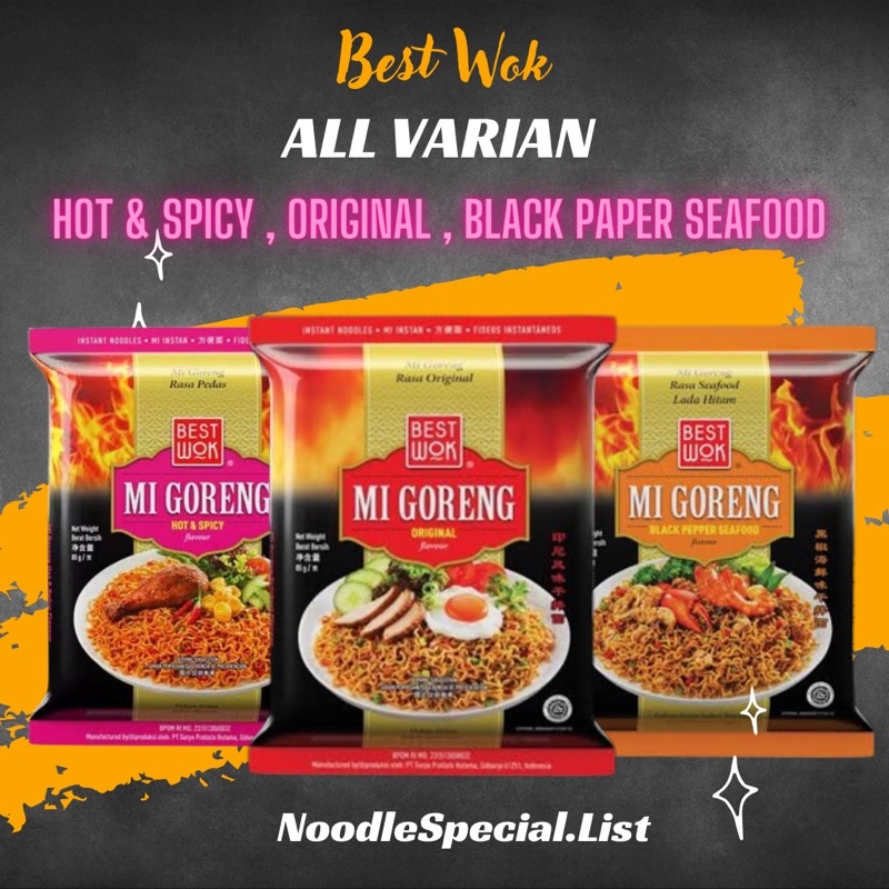 

Best Wok Mi Goreng Original, Hot & Spicy, Black Pepper Seafood
