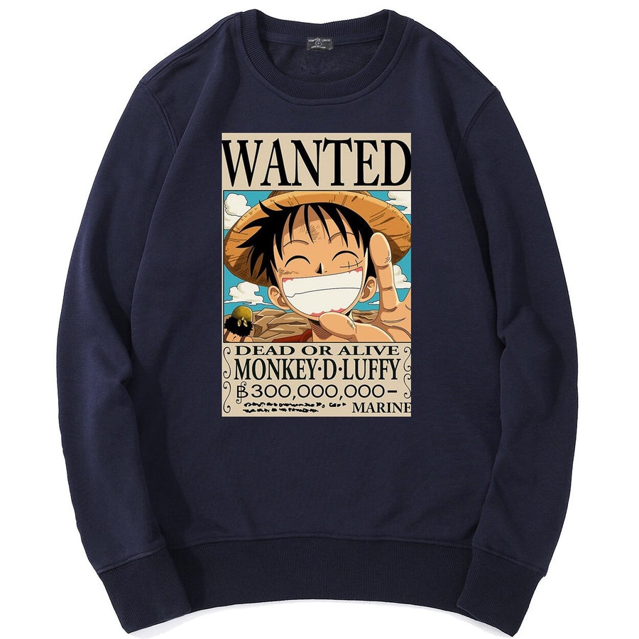 WANTED Sweatshirt Basic Anime II Sweater Crewneck WANTED One Piece ( Pria &amp; Wanita )