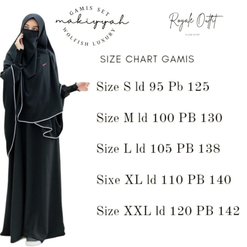 Makiyyah syari S-XL |gamis busui|ori royale