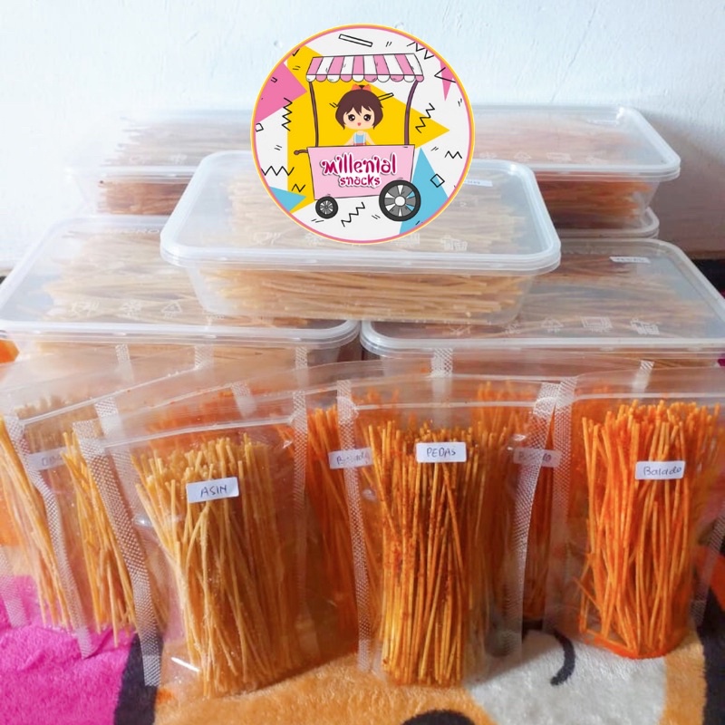 

Mie Lidi kriuk (PROMO MILENIAL) Jajanan Jadul Kemasan Pouch Isi 50gr