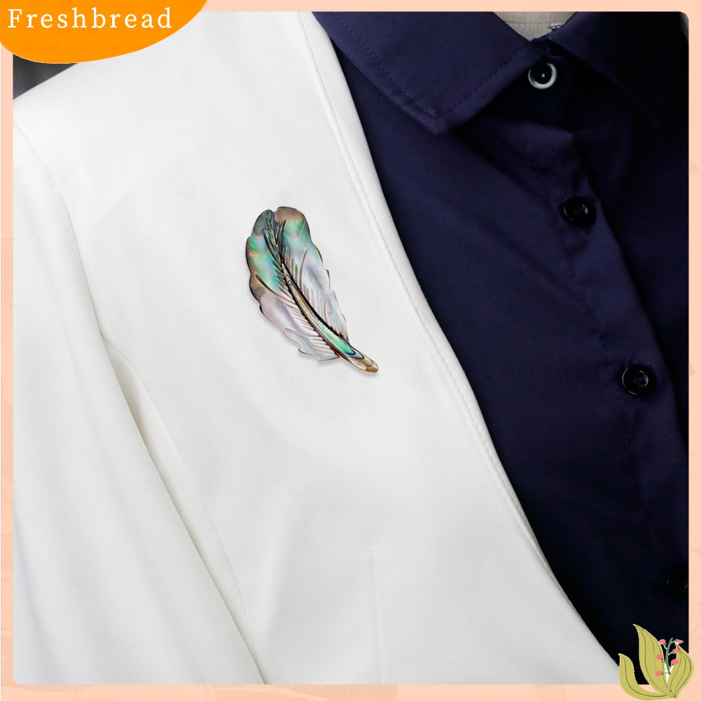 [ TERLARIS]Fashion Women Feather Shaped Brooch Pin Lapel Collar Scarf Badge Clothes Jewelry