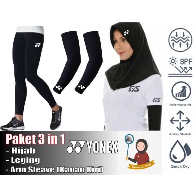 PAKET HEMAT leging voli hijab voli dan handsock voli murah
