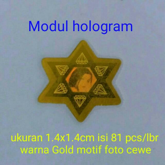 

Stiker hologram bintang Gold
