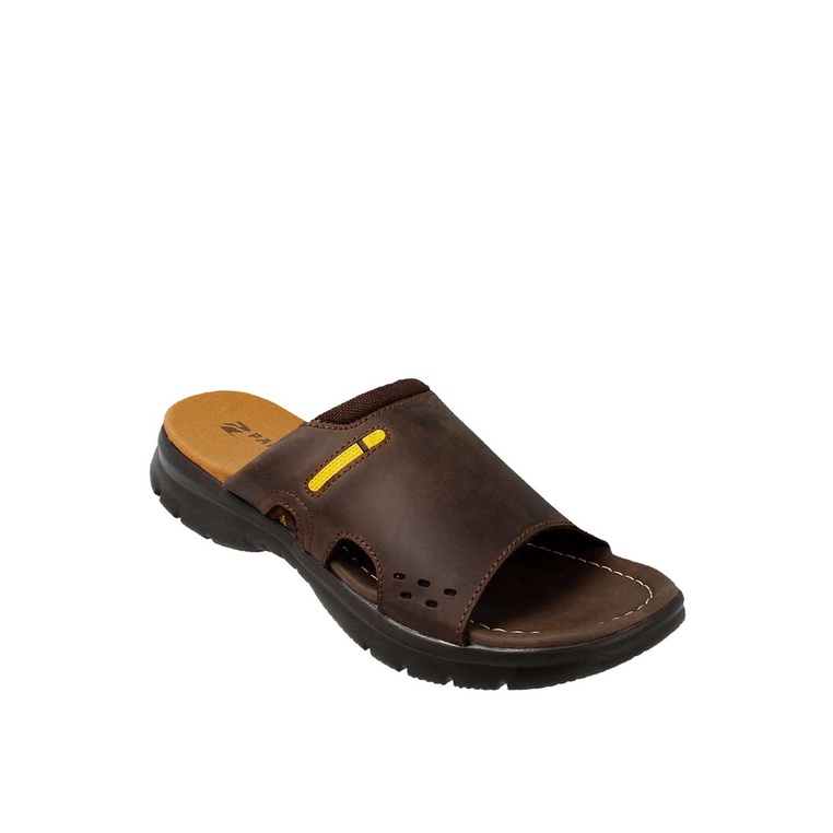 SANDAL SLIDE PAKALOLO PRIA ORIGINAL CASUAL KULIT ASLI COKLAT PB10