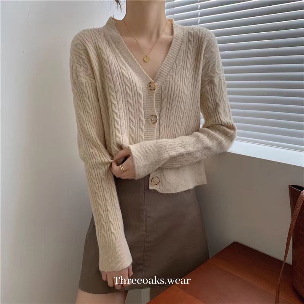 HEBE CARDIGAN - Kardigan Rajut Import Premium Berpola Korean Style