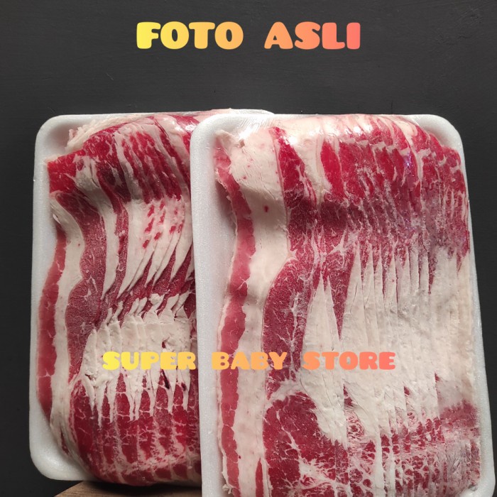 

Daging sapi - US Shortplate Beef Slice /pack +-500 Gram