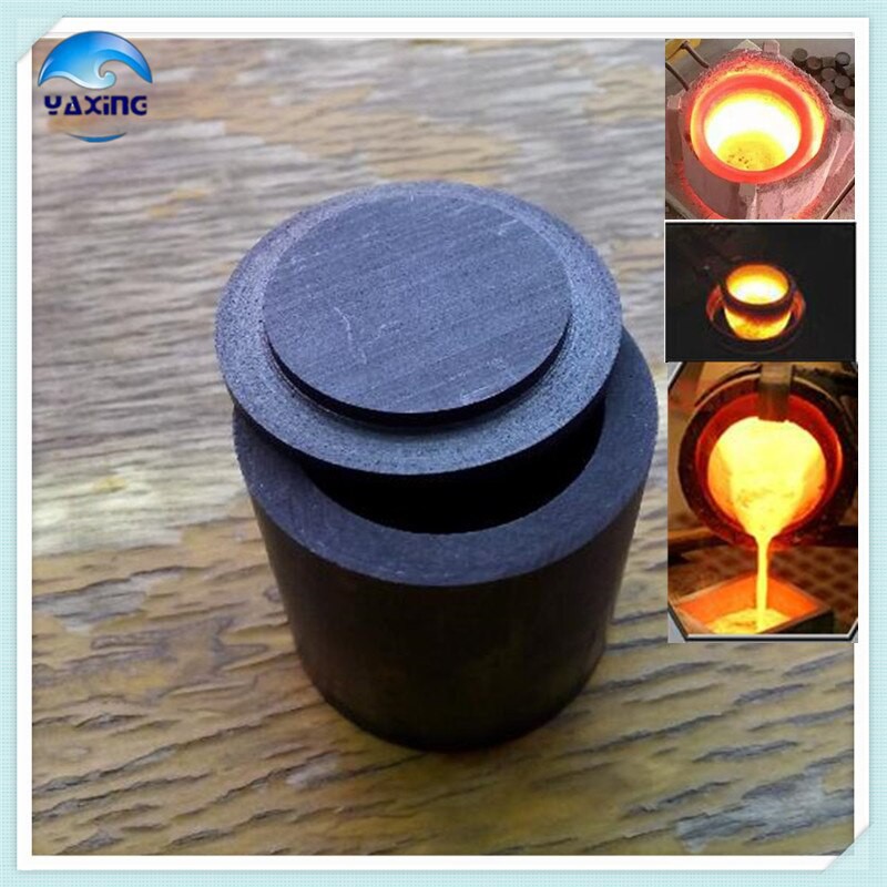 With cap Dia30x H60mm high purity graphite crucible used for Precious metals smelting special