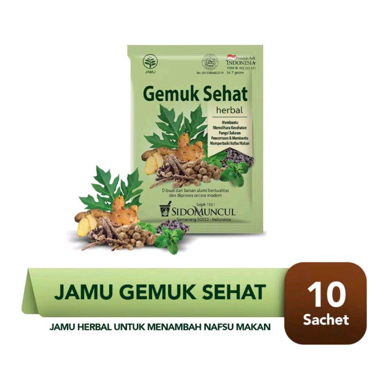 

Sidomuncul Jamu Serbuk Gemuk Sehat (10s @7gr)