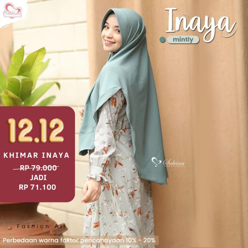 Shopee 12.12 SALE DISKON ULANG TAHUN SHOPEE Khimar Inaya Salvina Khimar Syari Jumbo Instan Cantik Pr