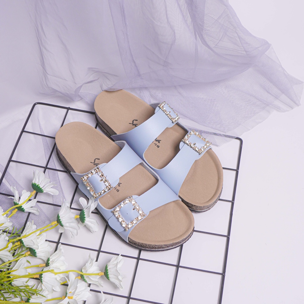 SARA SARA KIMMY Sandal wanita casual sandal slop puyuh kekinian model birken ban dua ( JINNY SERIES )