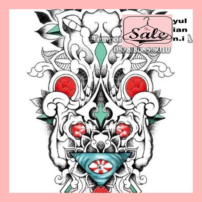 Pkits0 Hb-080 Temporary Tattoo Bali - Tato Totem Bali Etnik - Stiker Tato Pain50Srkj