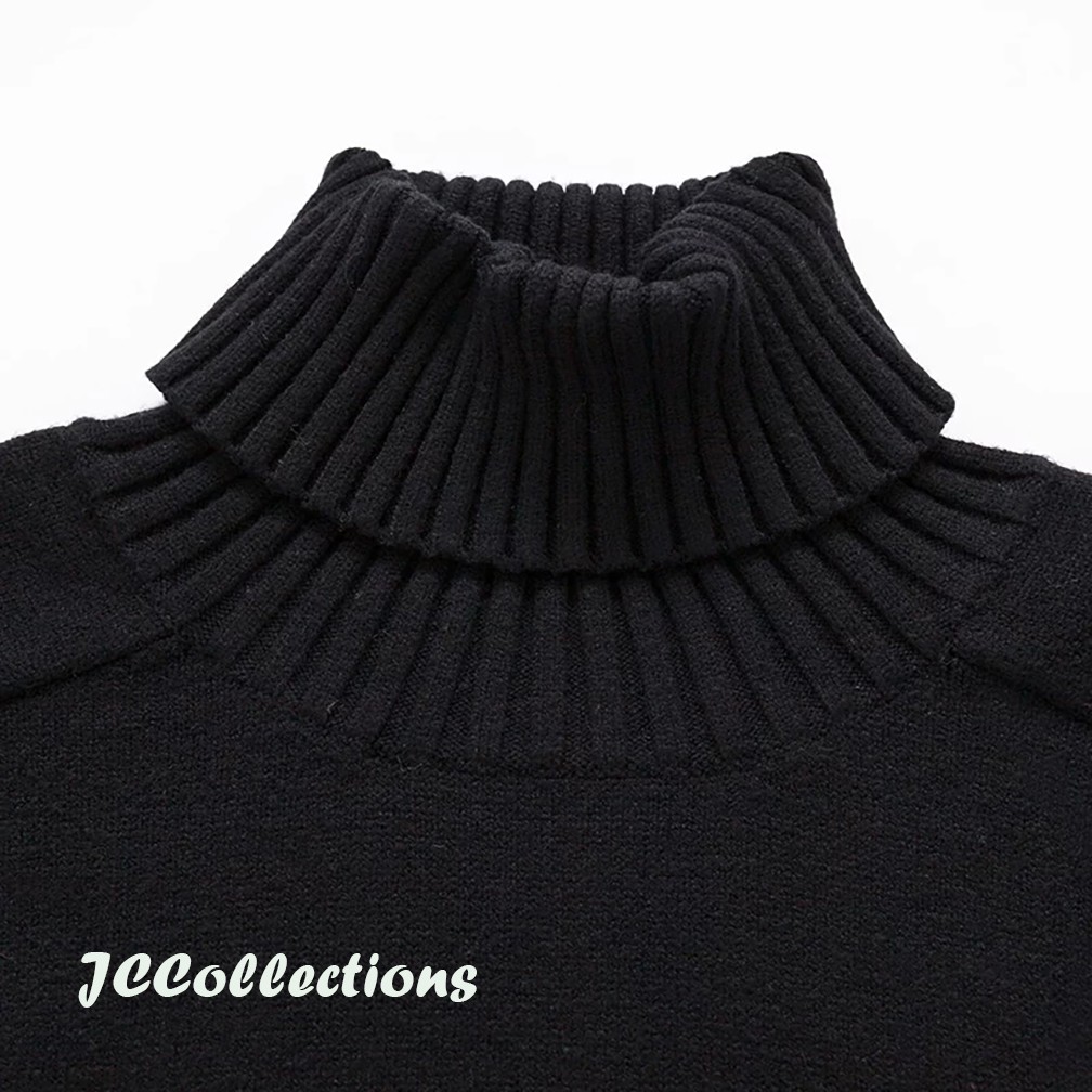Sweater Turtleneck Big Size 3XL Pria Rajut /  Knitting Jumbo Sweater Roundhand - JCCollections-5