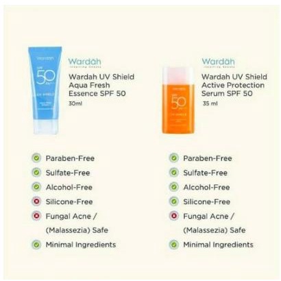 * NCC * Wardah Sunscreen UV Shield SPF 30 50 PA+++ Sun Screen Dermatology Tested