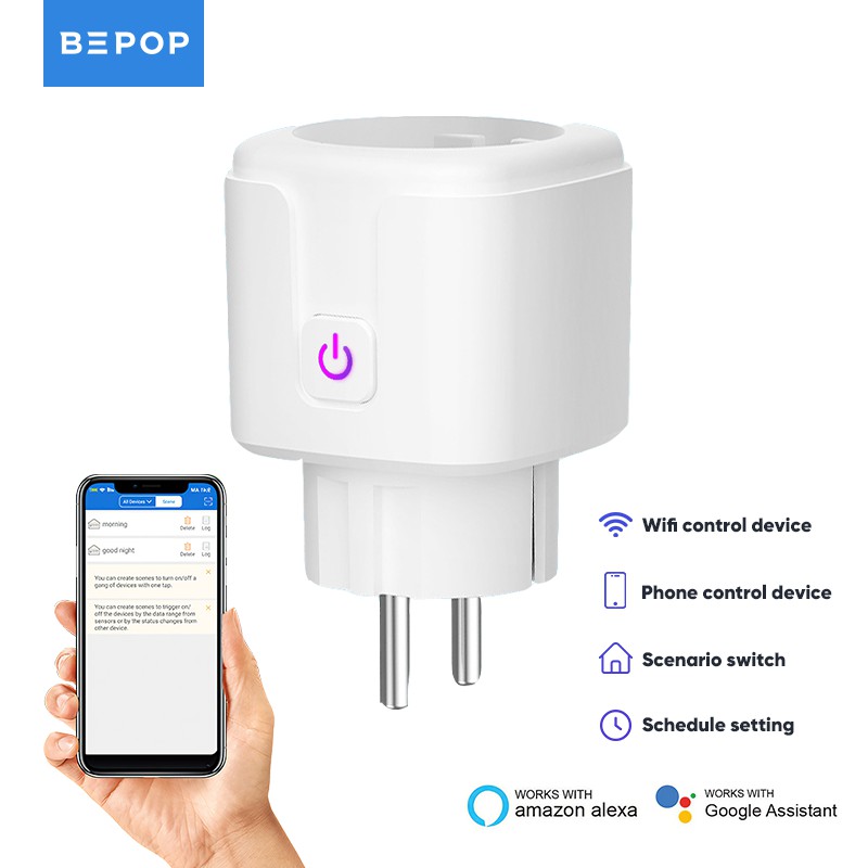 Bepop Wifi Smart Stop Kontak Socket APP Control Compatibel Alexa Google Home Assistant