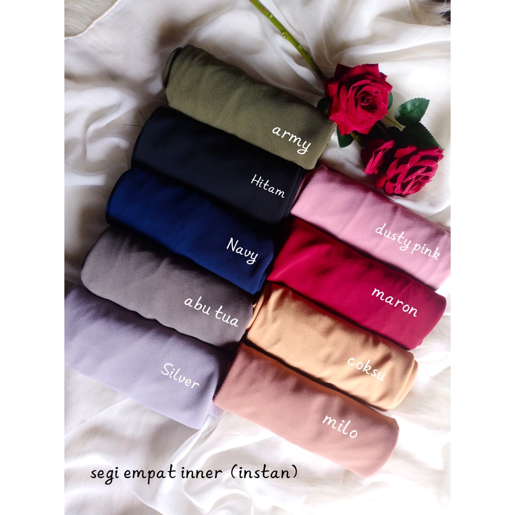 JILBAB SEGIEMPAT INSTANT 2IN1 PLUS INNER / HIJAB SEGIEMPAT/ BELLA SQUARE CERUTY BABYDOLL TERMURAH