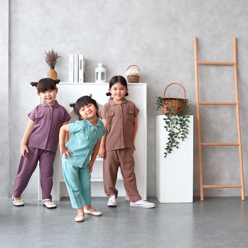 Setelan Arsya Starkids 1-9Y / Setelan Anak Bahan Airflow Crinckle - Set Anak