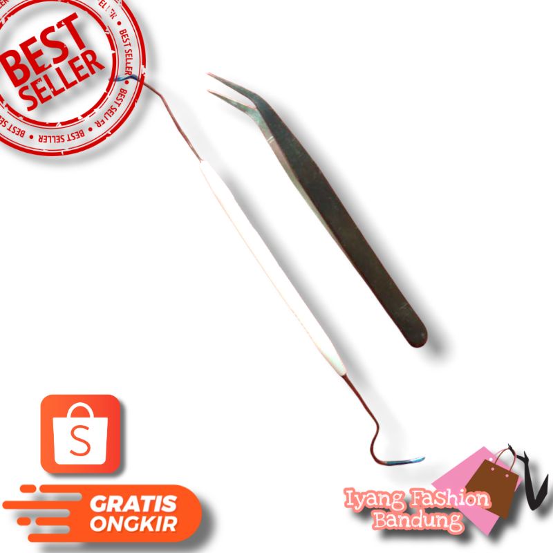 (BISA COD) ALAT PASANG KARET BEHEL GIGI + PINSET BEHEL GIGI / SONDE BEHEL / ALAT PASANG LEPAS KARET 