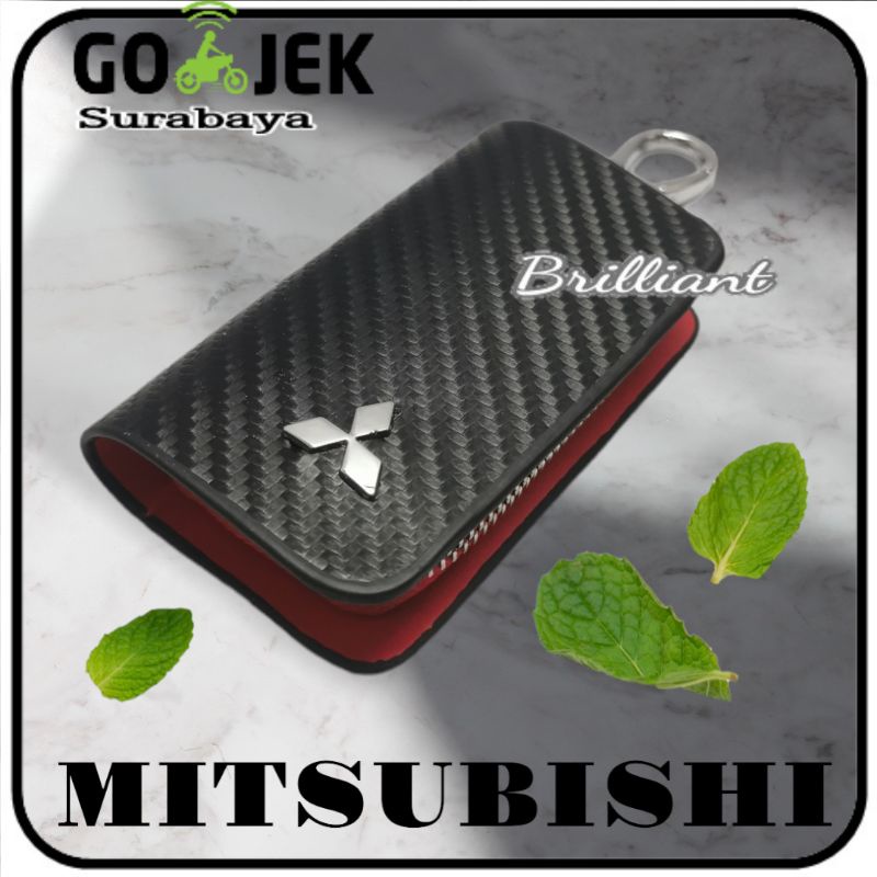 Dompet STNK Gantungan Stainlese Eclusive Model Karbon - Logo Mobil