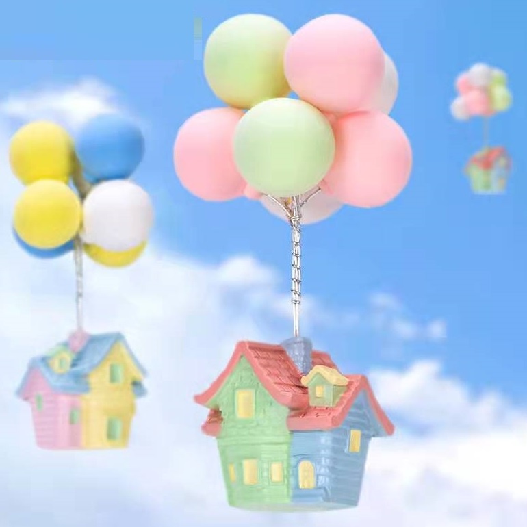 Cake Topper Pajangan Miniatur Toper Hiasan Rumah Balon Up Kue Ultah