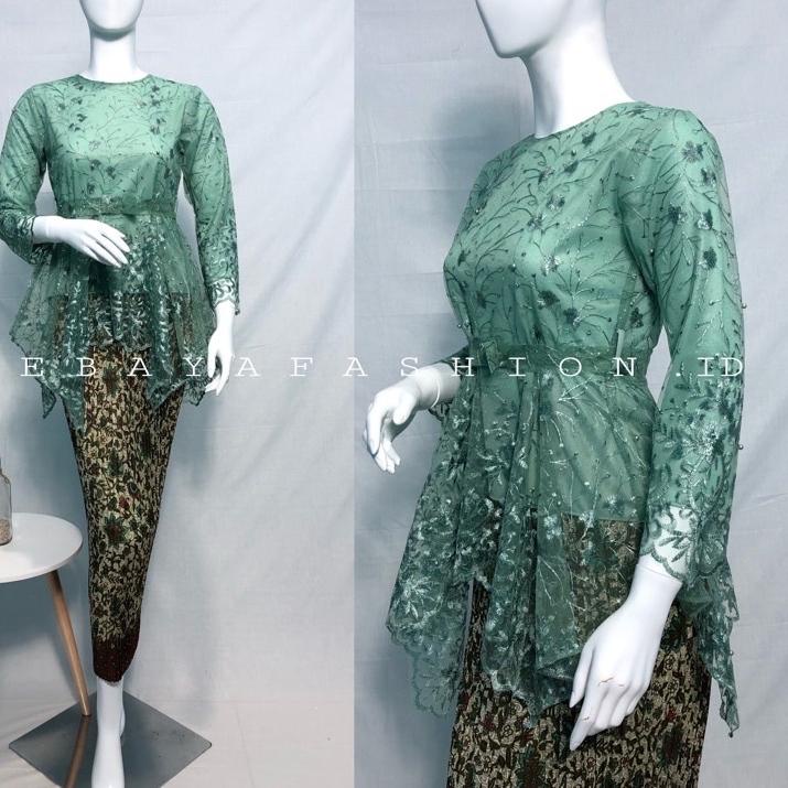 Tidak Diragukan.. Kebaya Modern Stelan kebaya Brukat Kebaya Remaja wisuda Set Kebaya Brokat Couple