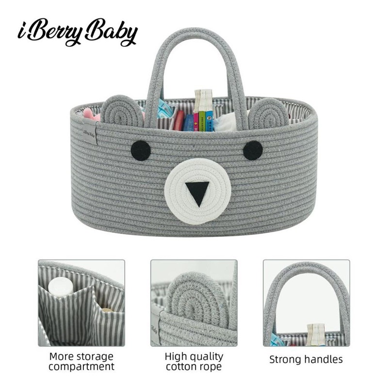 iBerry My Size Multipurpose Caddy Bag dengan Tutup Diaper Tas Stroller Organizer Baby Perlengkapan Anak Bayi Storage with Flap Closure