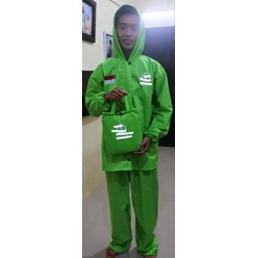 jas hujan GJK jas hujan jaket dan celana jas hujan hijau baru keren berkualitas