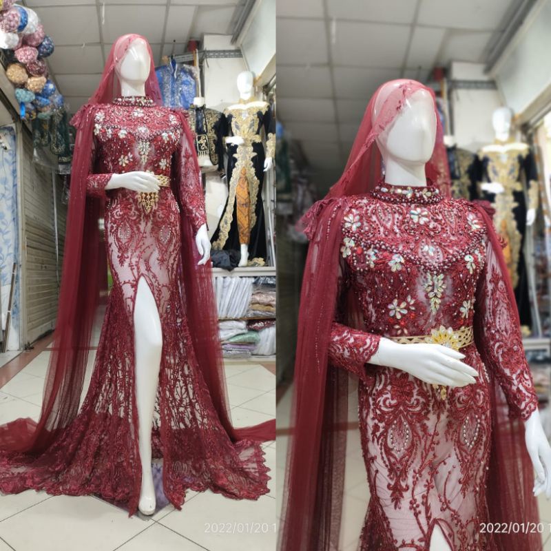 KEBAYA AKAD MODERN FULL PAYET //GAUN SLIM COUPLE MEWAH MODERN//KEBAYA